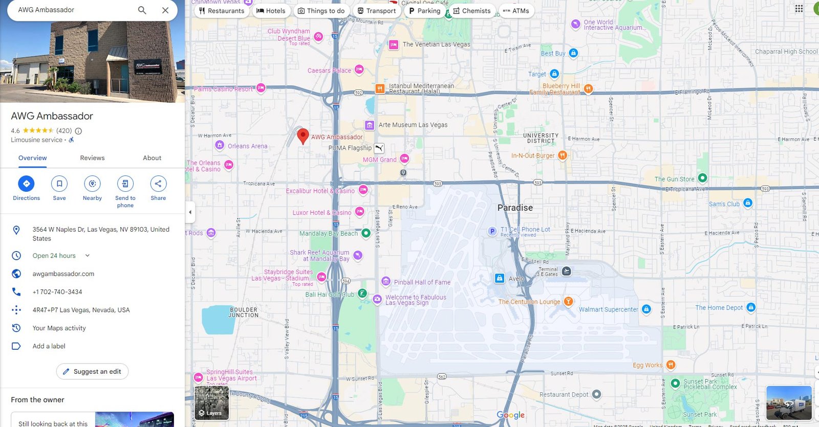 Awg ambassador las vegas airport