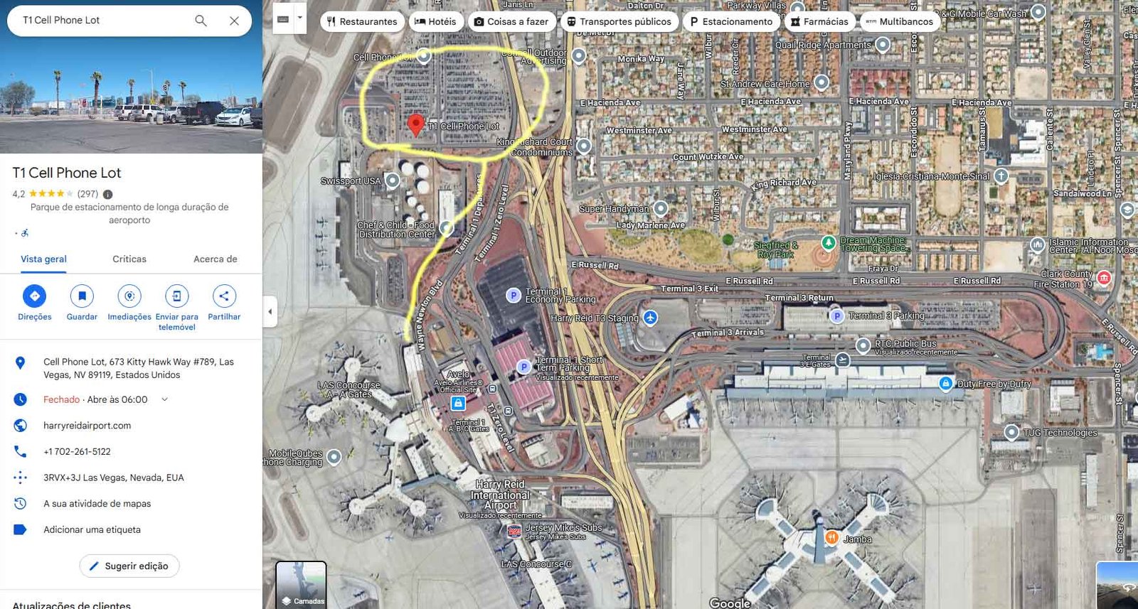 Cell phone lot las vegas airport