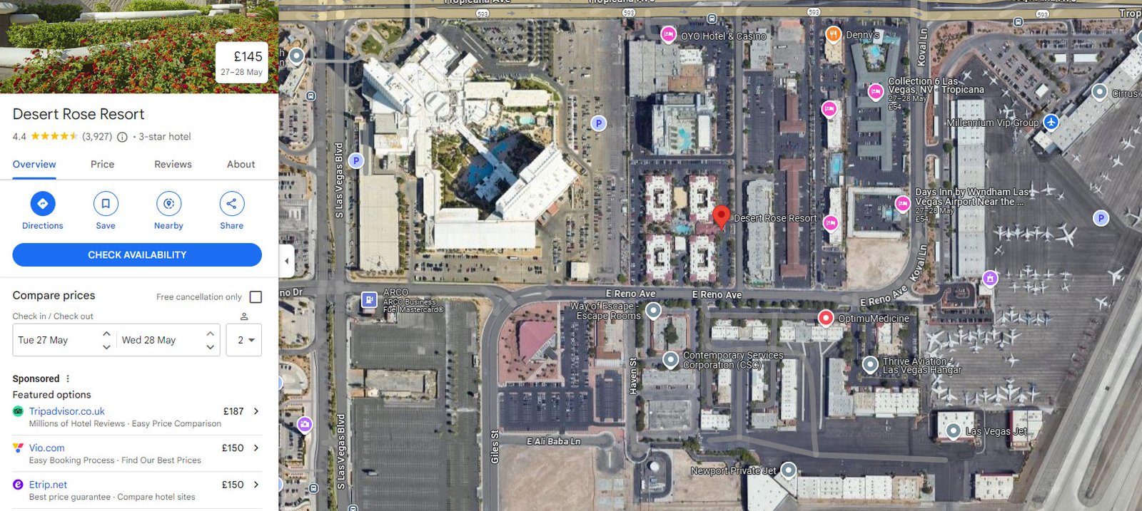 Desert Rose Resort parking