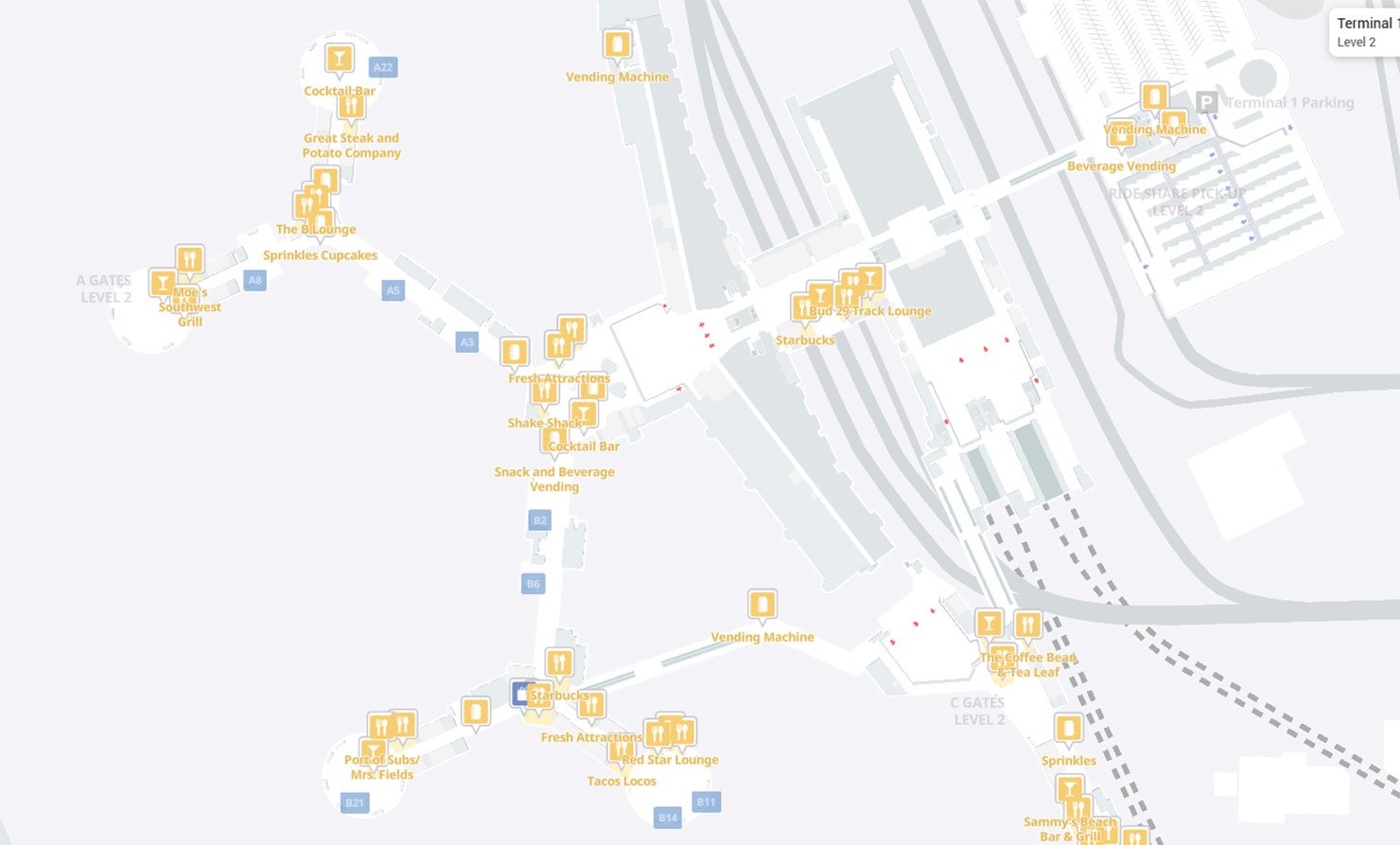 Food in Terminal 1 Las vegas airport