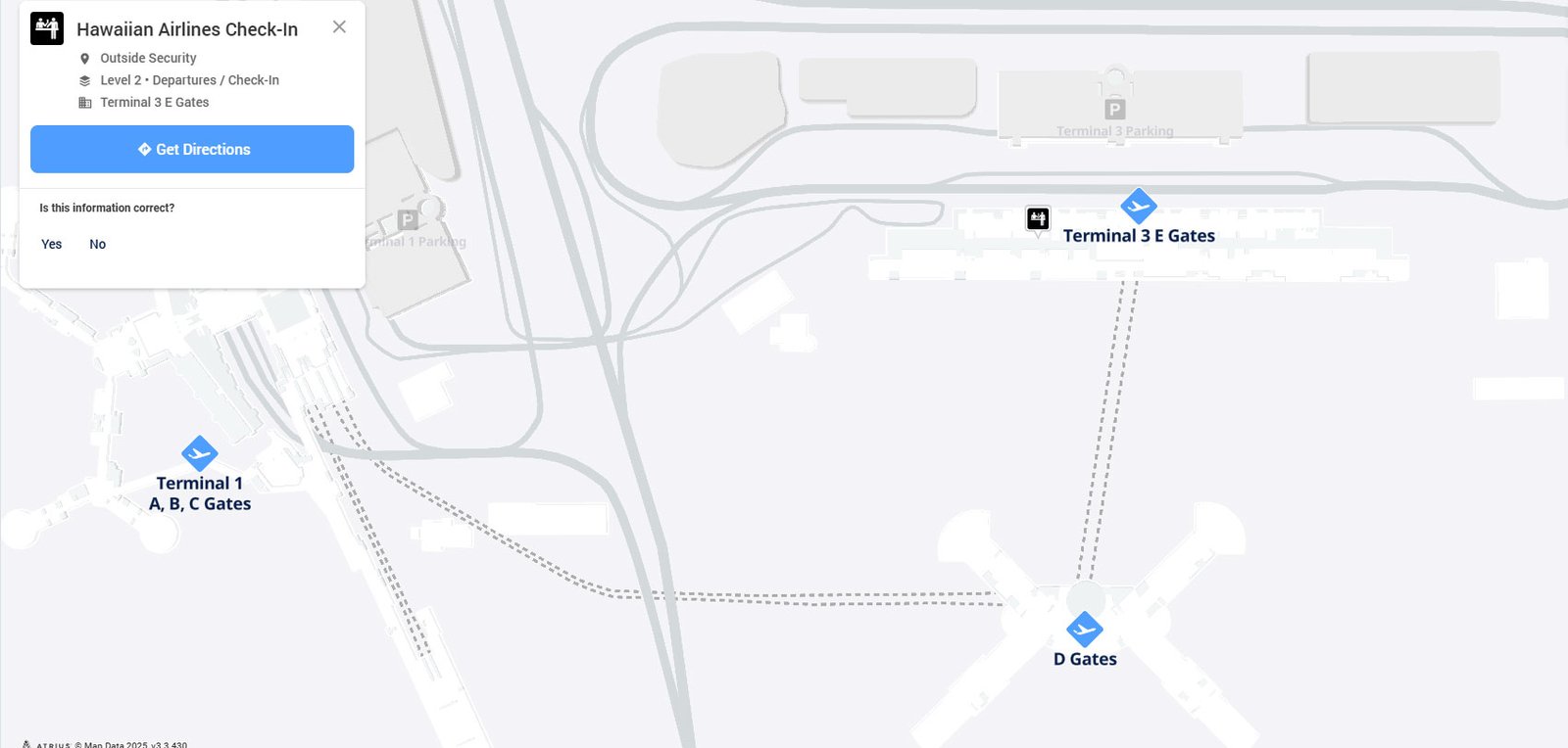 Hawaiian Airlines las airport map