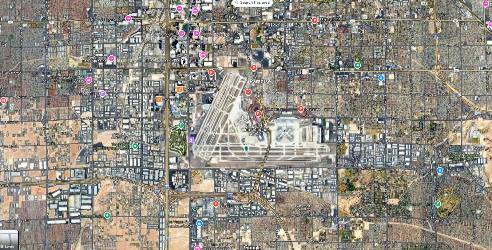 Parking Las Vegas airport map