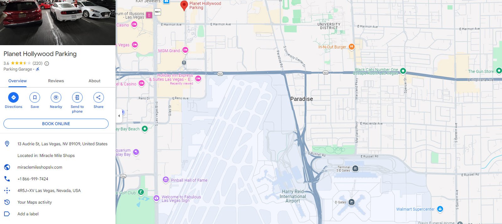 Planet Hollywood Parking