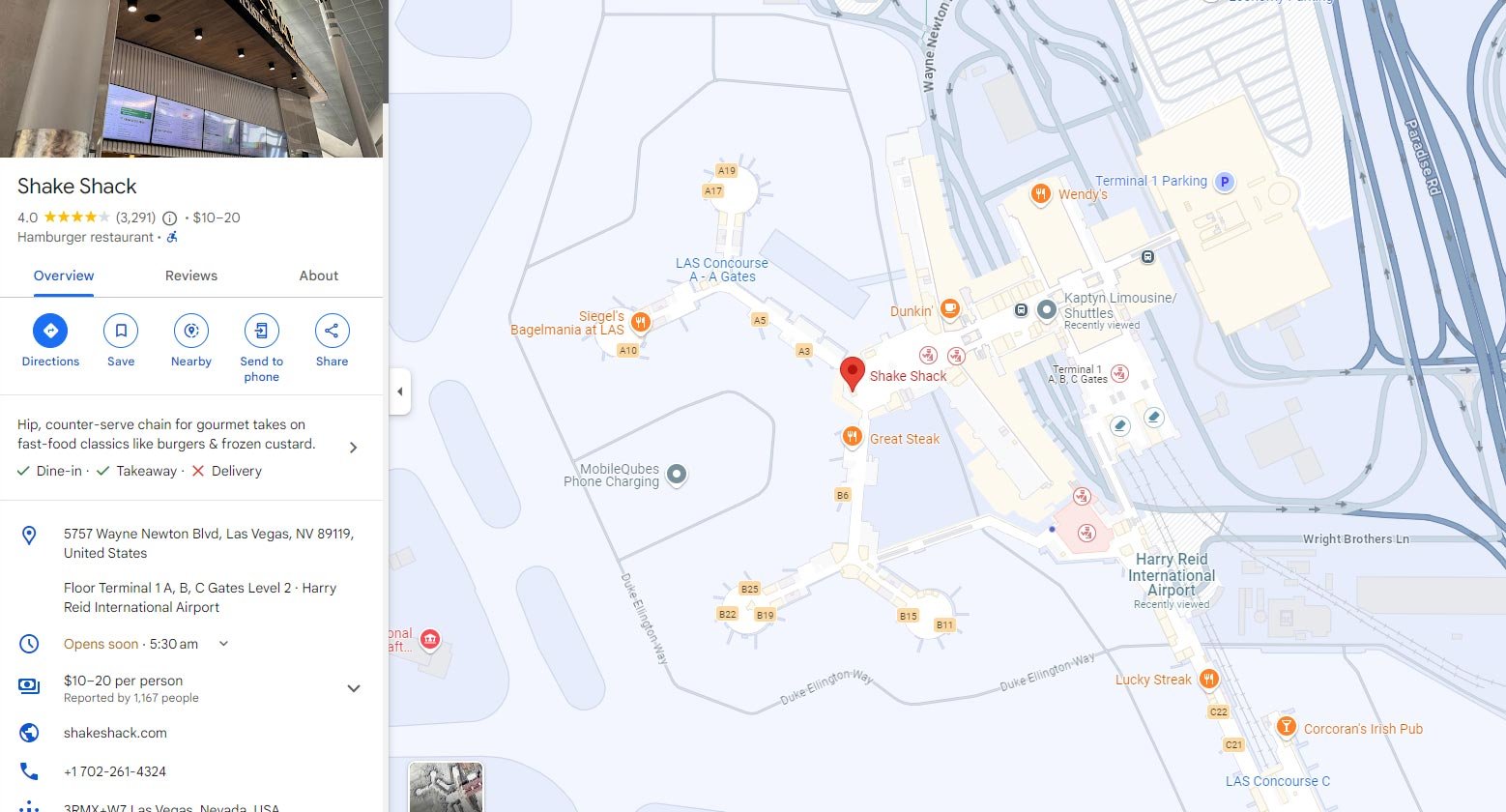 Shake Shack las vegas airport