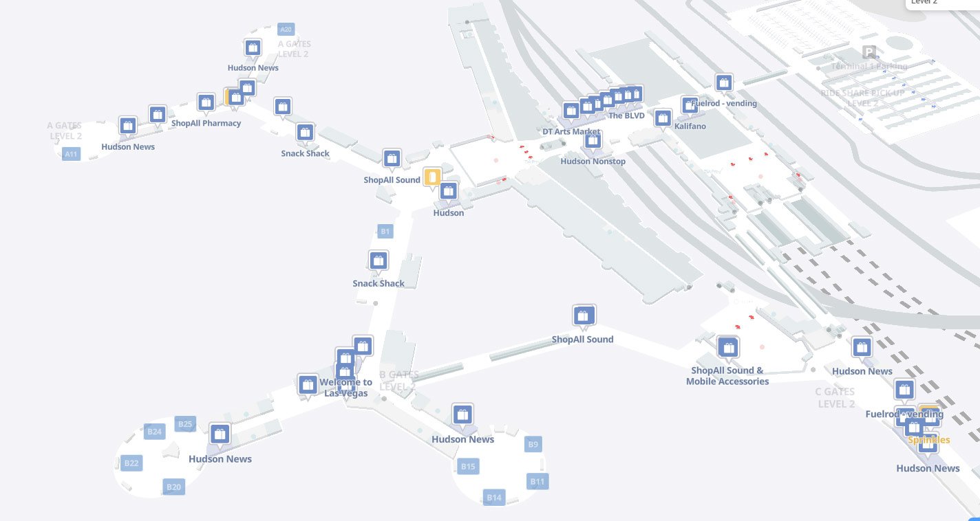 Shops in Las Vegas Airport terminal 1