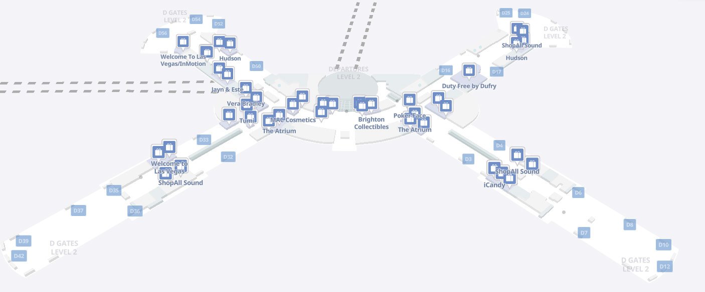 Shops in Las Vegas Airport terminal d