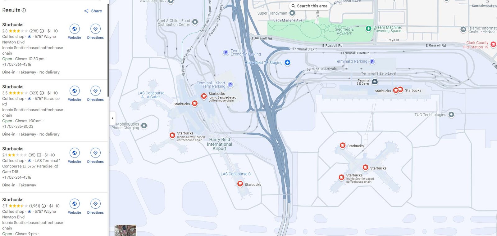 Starbucks las vegas airport