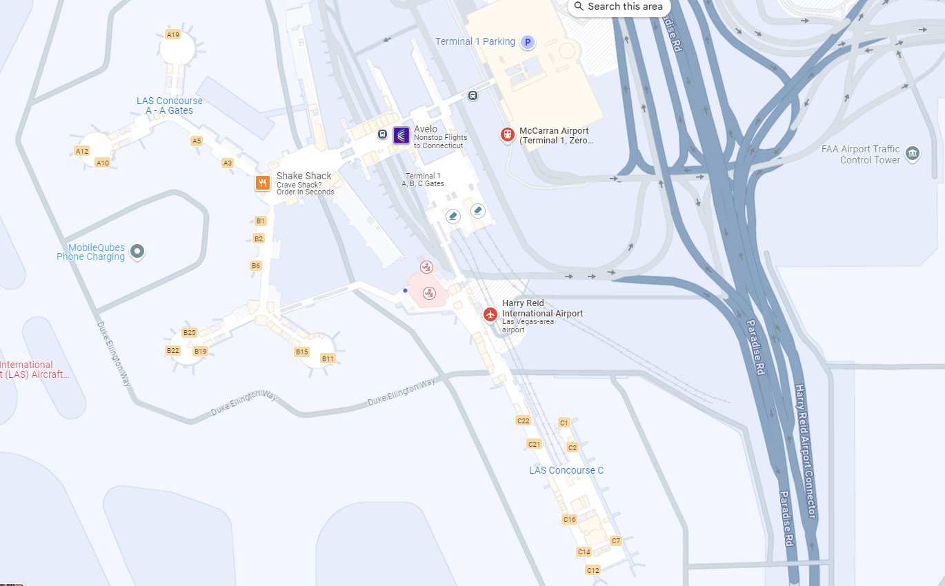 Terminal 1 Las Vegas maps